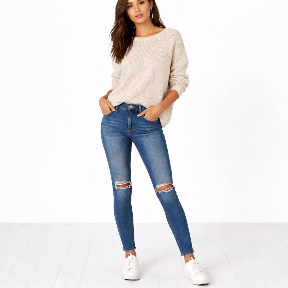 FRAME Denim Le Skinny de Jeanne Distressed Jeans Size 27